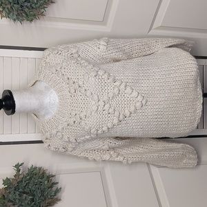 SALE Vintage look Chunky Knit Sweater XS / S Ivory